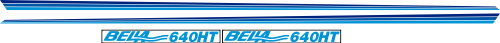 3400mm bred Ultra/blå/ljusblå  Datorskuren dekalsats i självhäftande folie. Leverans med appliceringstejp. Komplett innehållande: 2st Stripes i Mörkblå/bllått/ljusblått. 3400mm långa. 2st dekaler med vit bakgrund  813x90mm.