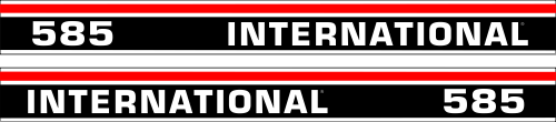 Dekorsats IH International 585. Svart/vit/röd Komplett: 2 st stripes 585 International 1040x85mm