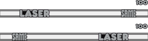 Datorskuren dekorsats SAME LASER 100 svart/vitt/silver. Längd 1650mm