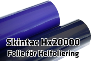 SKINTAC HX20000  
Cast vinyl

Multilayered high performance cast vinyl, 80μm
Adhesive: Acrylic solvent-based
Liner: Structured siliconed PE-coated paper 145g/m²
Applications: Vehicle marking and full wraps
Durabilité: up to 10 years