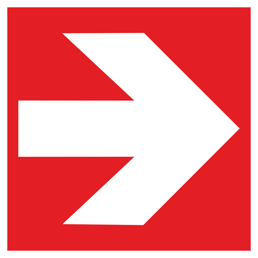 Pil (höger)