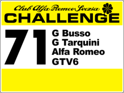 Omboarddekal för Club Alfa Romeo Challenge.
Om texten går utanför dekalen så justerar vi detta vid tillverkning. Storlek 160x120mm