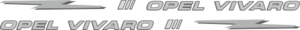 Dekorsats För Opel Vivaro. Dessa dekaler är skurna i Silvermetallic + antracitgrå.