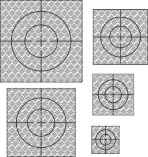 Siktmärke i olika storlekar. Tryckt på högreflekterande reflexfolie med hög vidhäftning.