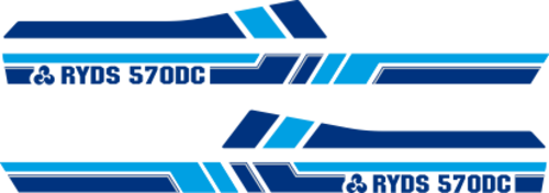 2000x110mm Blått/ljusblå/silver Blått/ljusblå/silver Komplett innehållande: 2st Stripes i blått/ljusblått/silver. 2000x110mm lång samt 2st kapelldekaler 1180x140mm i Blått/ljusblått