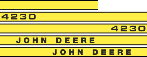 Printad dekor John Deere 4230. Komplett: 1st stripe 650mm, 4st stripe  978mm. Totallängd sidostripesen 1950mm