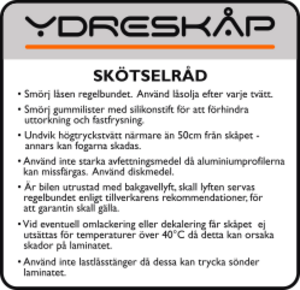 155x150mm. Laminerad dekal.