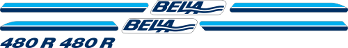 2st Stripe med bella, längd 1510mm. 2st Dekaler "480 R".