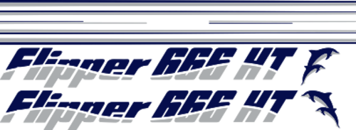 Flipper 666 HT Innehållande: 2st Dekaler "Flipper 666 HT". 2 st Stripe Längd 2650mm