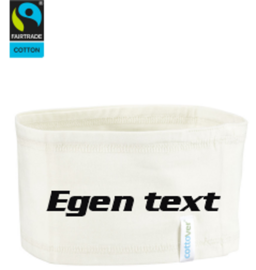 CottOver fairtrade Headband. Skönt och sportigt pannband i single jersey-kvalité med dekorationssömmar ton i ton.
Inkl egen text i valfri färg.