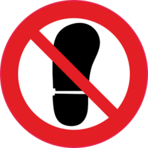 100x100mm  vit/röd/svart Varningsdekal.