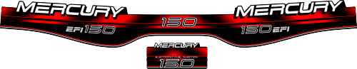 Mercury 150 EFI Svart/rött/grått/vitt Komplett innehållande: 2st Dekaler för Mercury 150hk 1998.