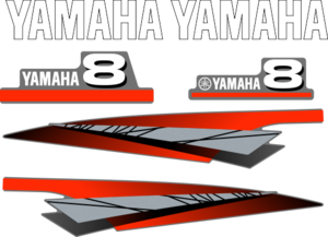 Dekalkitt för Yamaha 8hk 2000. Komplett innehållande: 6st Dekaler för Yamaha 8hk 2000.