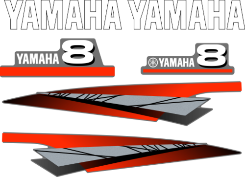 Dekalkitt för Yamaha 8hk 2000. Komplett innehållande: 6st Dekaler för Yamaha 8hk 2000.