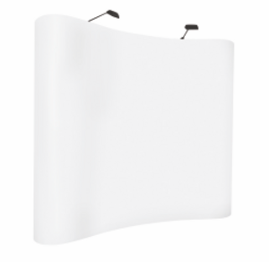 Böjd mässvägg 2700x2250mm inkl LED-belysning