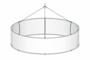 Taksystem för inomhusbruk. System i aluminium, pris inkl tryck på Decor 205g med kardborreöglor. Komplett inkl rep, upphängning och vadderad väska.
Diameter: 2950mm Höjd: 1000mm
Original inkl utfall: 9350x1100mm 