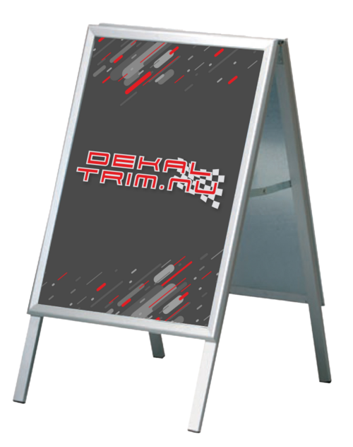 Gatupratare tillverkad helt i aluminium för lång livslängd. Försedd med 2 st snäppramar med 32 mm ram. Ett mycket prisvärt skyltställ. Standardstorlekar är 50 x 70, 70 x 100 samt 100 x 140. Ett bekymmersfritt skyltställ som aldrig rostar. Finns i standardfärgen natureloxerad.
<br>Beställ affisch till din gatupratare <a href="https://www.dekaltrim.nu/Product/21981">här</a>