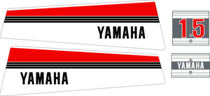 Dekalkitt för Yamaha 15hk 1981. Komplett innehållande: 4st Dekaler