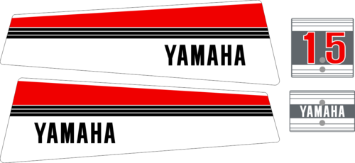 Dekalkitt för Yamaha 15hk 1981. Komplett innehållande: 4st Dekaler