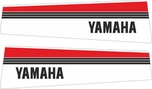 80hk Svart/rött/vitt innehållande: 2st Sidodekaler för Yamaha 80hk 1980.