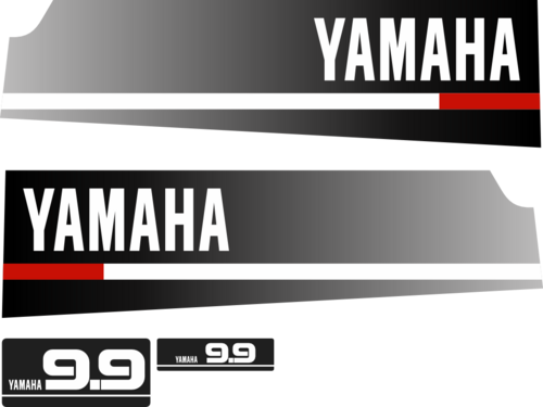 9.9hk Svart/rött/vitt Dekalkitt innehållande: 2st Sidodekaler, 1st främre dekal samt 1st bakre dekal för Yamaha 9.9hk.