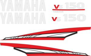 Komplett kitt med 2st laminerade dekorer, 2st Yamaha logo samt 150hk dekal bak och fram.