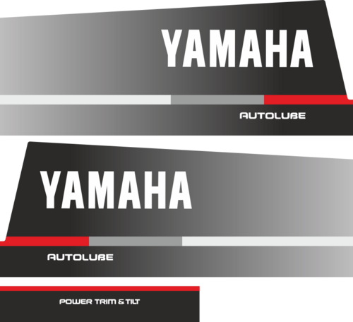 225hk innehållande: 2st sidodekaler för Yamaha 225hk autolube och 1st dekal med Power Trim & tilt.