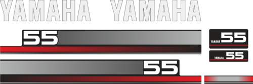 55hk innehållande: 2st Sidodekaler, 2st Yamaha, 1st Främre dekal, 1st Bakre dekaler och ett avslut för sidodekalerna.