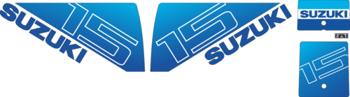 Komplett innehållande: 2st Dekaler för Suzuki 5hk, 1st bakre dekal, 1st främre dekal och 1 dekal för växel