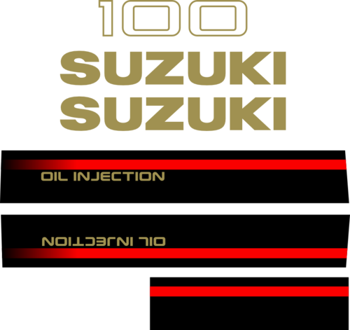 Komplett innehållande: 2st Sidodekor för Suzuki 100hk, 2st suzuki logo 1st bakre 100hk.