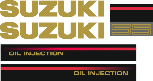 Komplett innehållande: 2st sidodekaler, 2st suzuki dekaler, 1st bakre 55hk dekal.