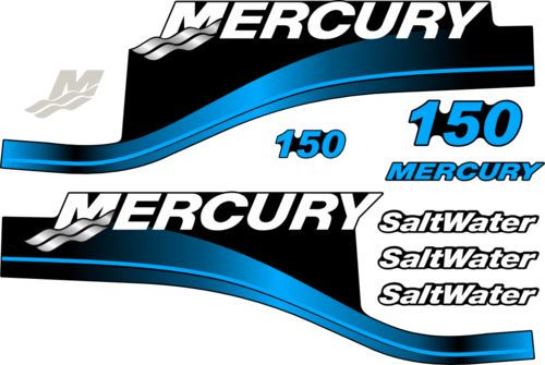 Komplett innehållande: 2st Sidodekor, 1st Mercury M, 1st Mercury 150 samt 1st liten 150 för Mercury 150hk SaltWater.