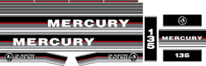 135hk Svart/rött/grått/vitt Komplett innehållande: 16st Dekaler för Mercury 135hk.