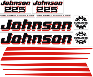 Komplett innehållande: 10st dekaler för Johnson 225hk.
