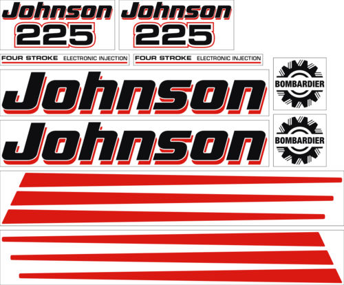 Komplett innehållande: 10st dekaler för Johnson 225hk.