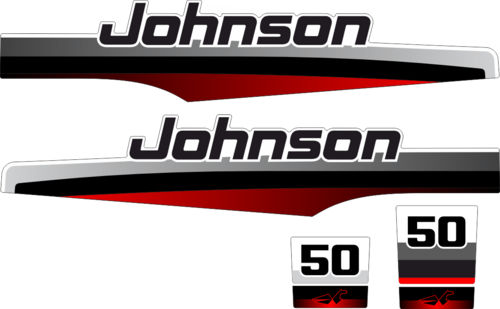 50 hk Svart/rött Komplett innehållande: 6st Dekaler för Johnson 50hk