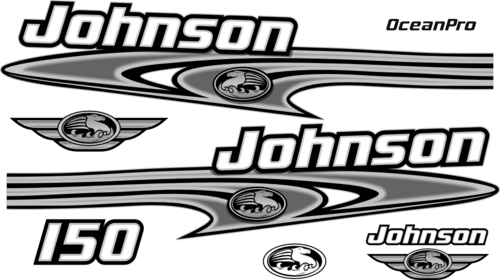 150hk Svart/rött Komplett innehållande: 7st Dekaler för Johnson 150hk