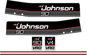Komplett innehållande: 6st Dekaler för Johnson 90hk V4 VRO