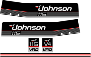 Komplett innehållande: 6st Dekaler för Johnson 115hk V4 VRO