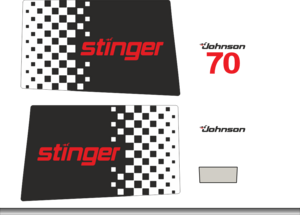 Komplett innehållande: 6st Dekaler för Johnson 70hk Stinger