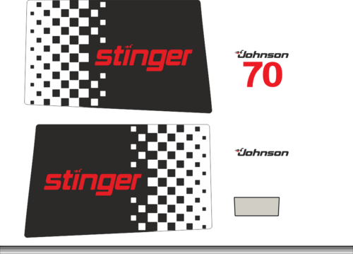 Komplett innehållande: 6st Dekaler för Johnson 70hk Stinger