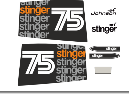Komplett innehållande: 6st Dekaler för Johnson 75hk Stinger