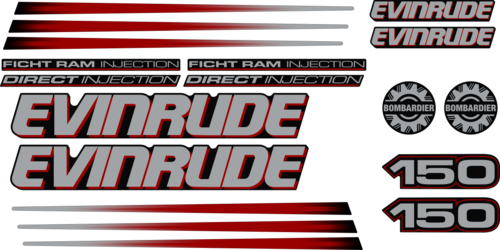 Komplett innehållande: 14st Dekaler för Evinrude 150hk 02-03