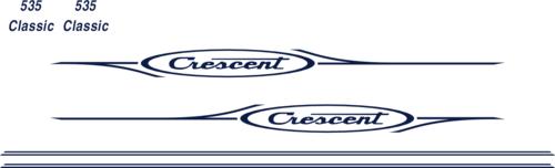 Datoskuren dekor. Komplett innehållande: 2st dekaler med logotyp ca 1.6m, 2st stripe ca 1.95m och 2st 535 Classic.
