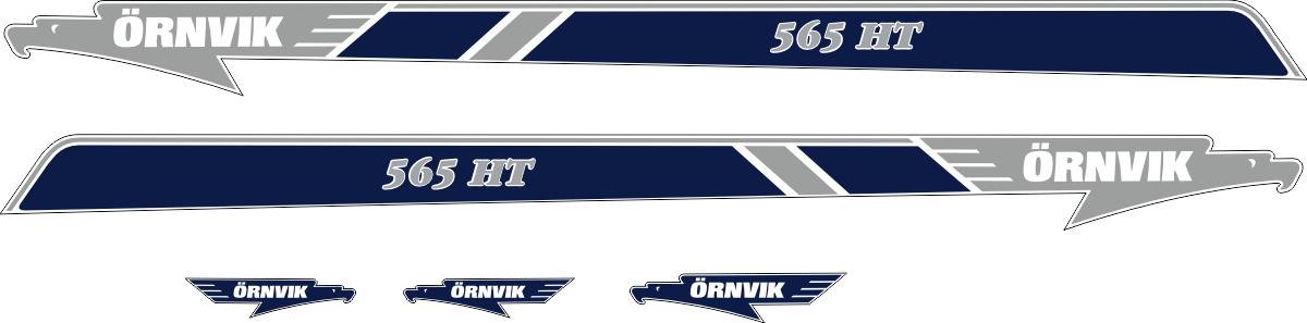 Printad och laminerade dekaler. Komplett innehållande: 2st Stripes med modellbeteckning samt 5st logotyper.