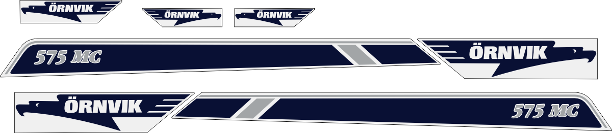 Printad och laminerade dekaler. Komplett innehållande: 2st Stripes med modellbeteckning samt 5st logotyper.