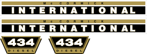 IH International 585. Innehållande: 2 st stripes McCormick International 560x60mm. 2st 434 Diesel 160x70mm.