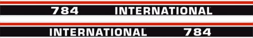 Dekorsats IH International 784. Svart/vit/röd Komplett: 2 st stripes 784 International 1300x85mm