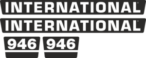 Dekorsats IH International 844. Komplett: 2 st Dekal International 700x70mm. 2 st Dekal 946.