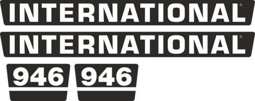 Dekorsats IH International 844. Komplett: 2 st Dekal International 700x70mm. 2 st Dekal 946.
